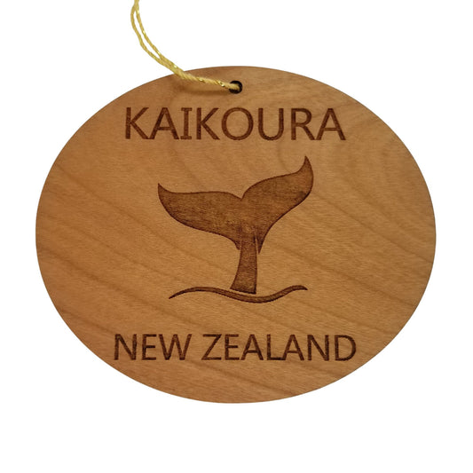 Kaikoura New Zealand Ornament - Handmade Wood Ornament - Whale Tail Whale Watching - Christmas Ornament 3 Inch