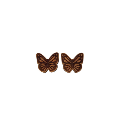 Wholesale Butterfly Earrings - Cherry Wood Earrings - Stud Earrings - Post Earrings