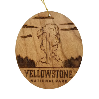 Wholesale Yellowstone National Park Ornament Old Faithful Geyser Handmade Wood Souvenir