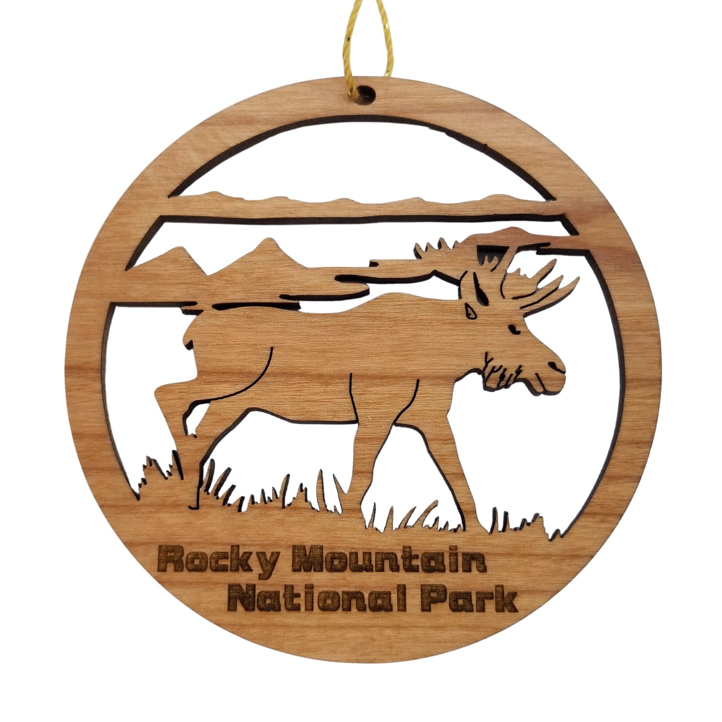 Rocky Mountains Ornament Moose Cutout Handmade Wood Ornament Rocky Mountain National Park Colorado Souvenir CO Christmas Ornament