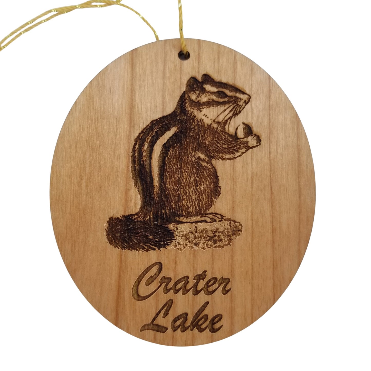 Wholesale Crater Lake National Park Ornament - Chipmunk Handmade Wood Souvenir