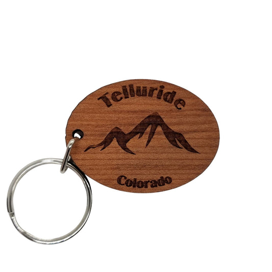 Wholesale Telluride Keychain Wood Keyring Mountain CO Souvenir