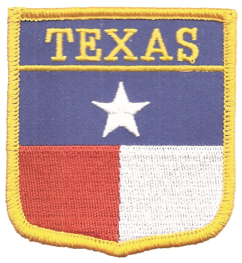 TEXAS medium flag shield uniform or souvenir embroidered patch, TX