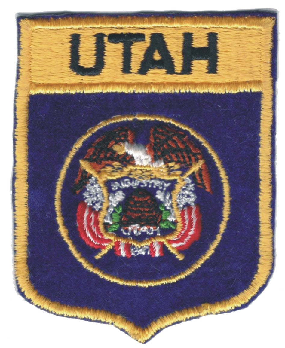 UTAH medium flag shield uniform or souvenir embroidered patch, UT