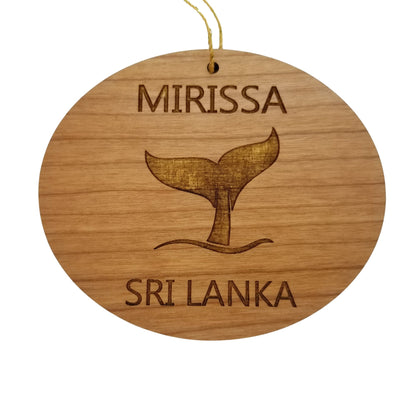 Mirissa Sri Lanka Ornament - Handmade Wood Ornament - Whale Tail Whale Watching - Christmas Ornament 3 Inch