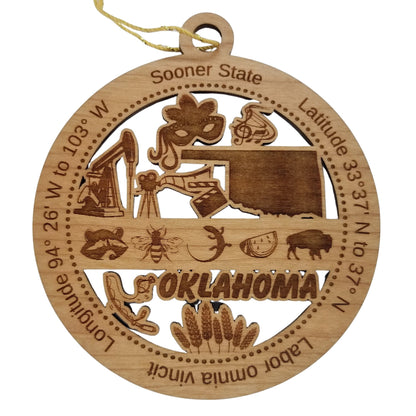 Wholesale Oklahoma Wood Ornament - OK Souvenir - Handmade In The USA