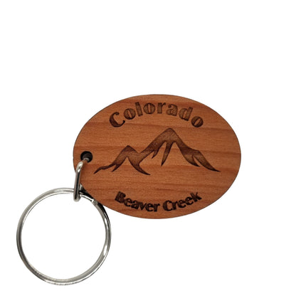 Wholesale Beaver Creek Colorado Keychain Wood Keyring Mountain CO Souvenir