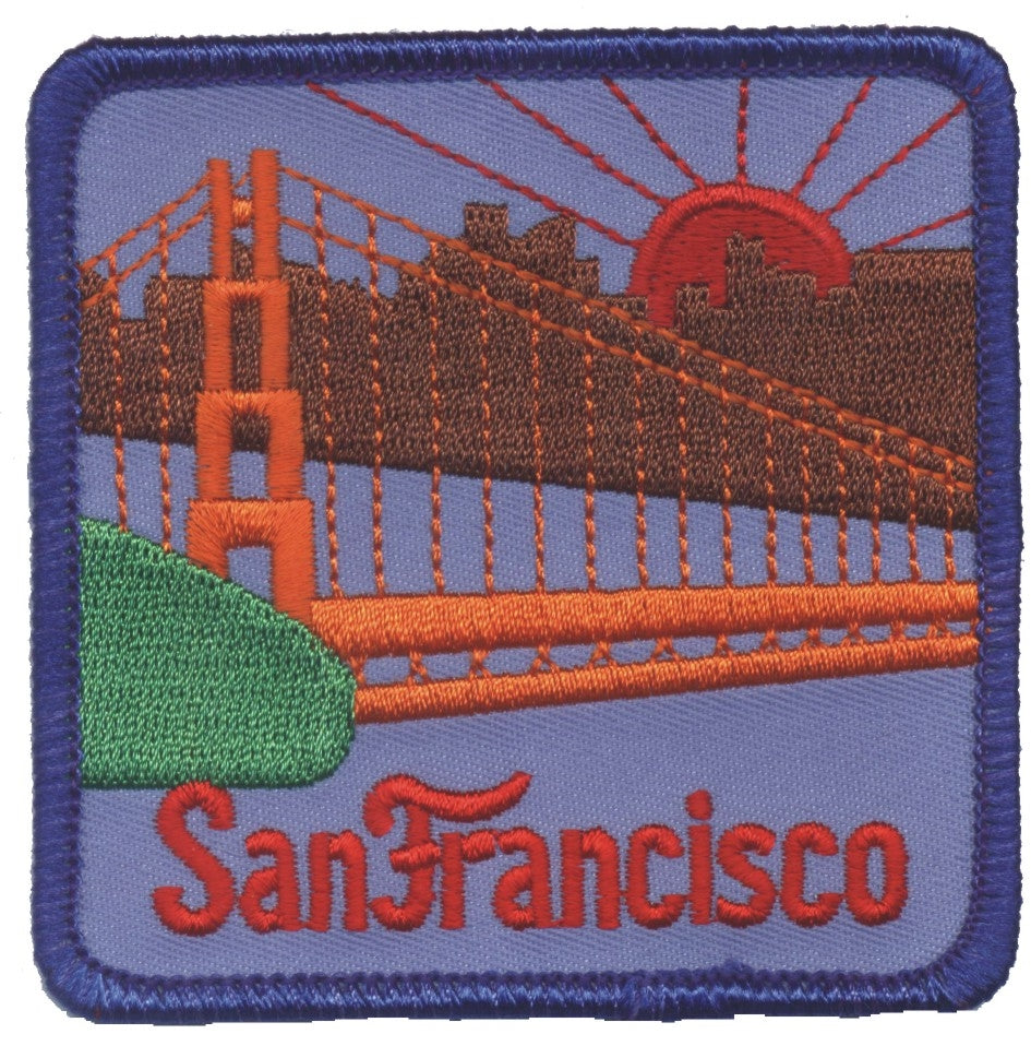 San Francisco: bridge, sun, city souvenir embroidered patch