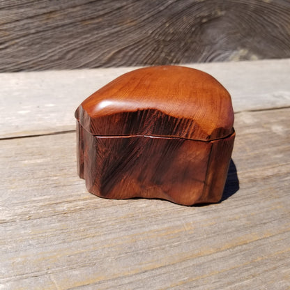 Wood Ring Box Redwood Rustic Handmade California #634 Storage Live Edge Mini Birthday Gift Christmas Gift Mother's Day Gift