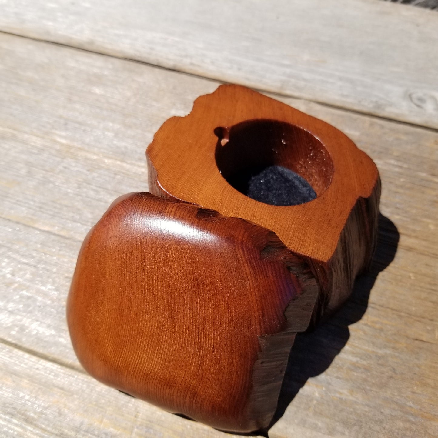 Wood Ring Box Redwood Rustic Handmade California #625 Storage Live Edge Mini Birthday Gift Christmas Gift Mother's Day Gift