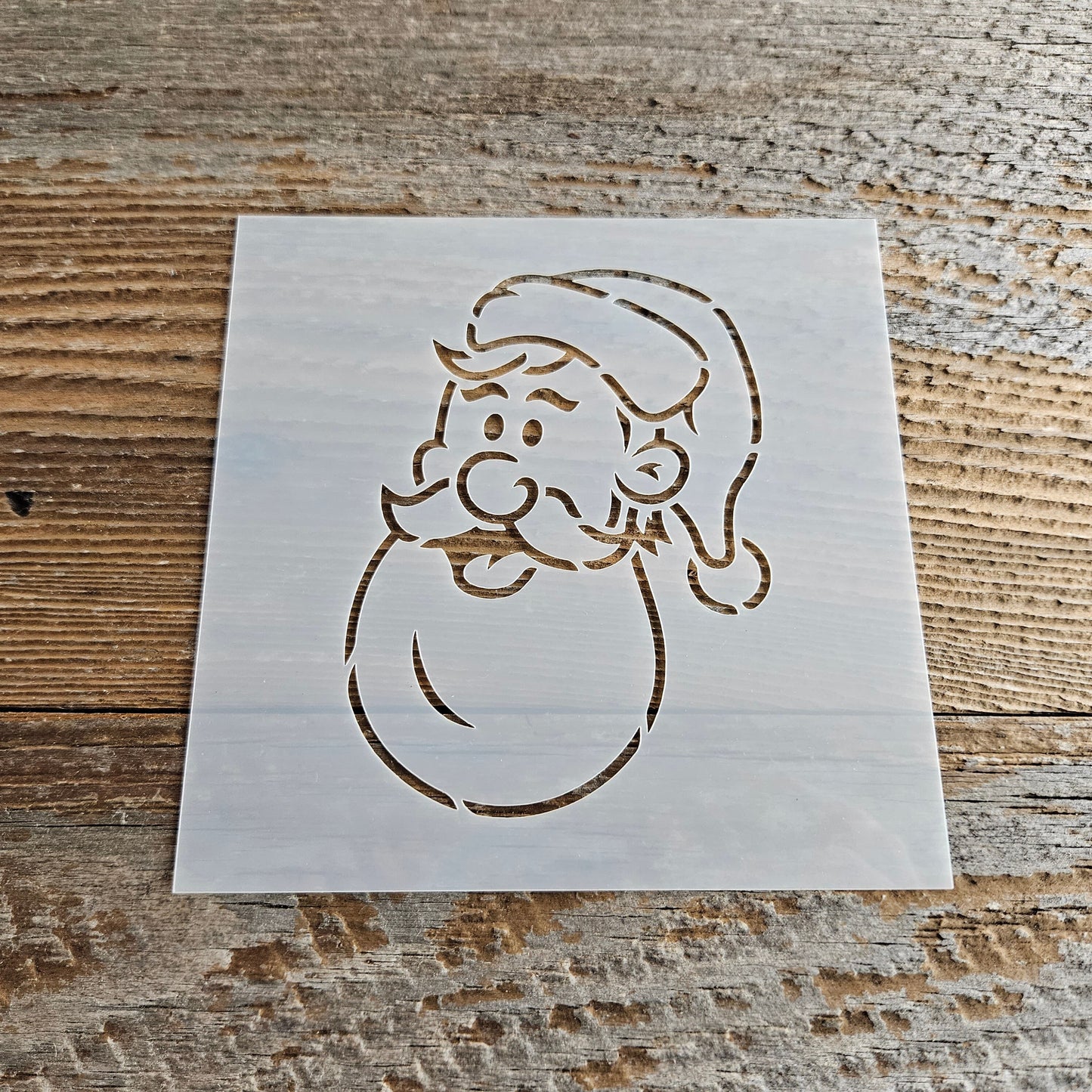 Santa Face Stencil Reusable Cookie Decorating Craft Painting Windows Signs Mylar Many Sizes Christmas Winter Cartoon Rounded Beard