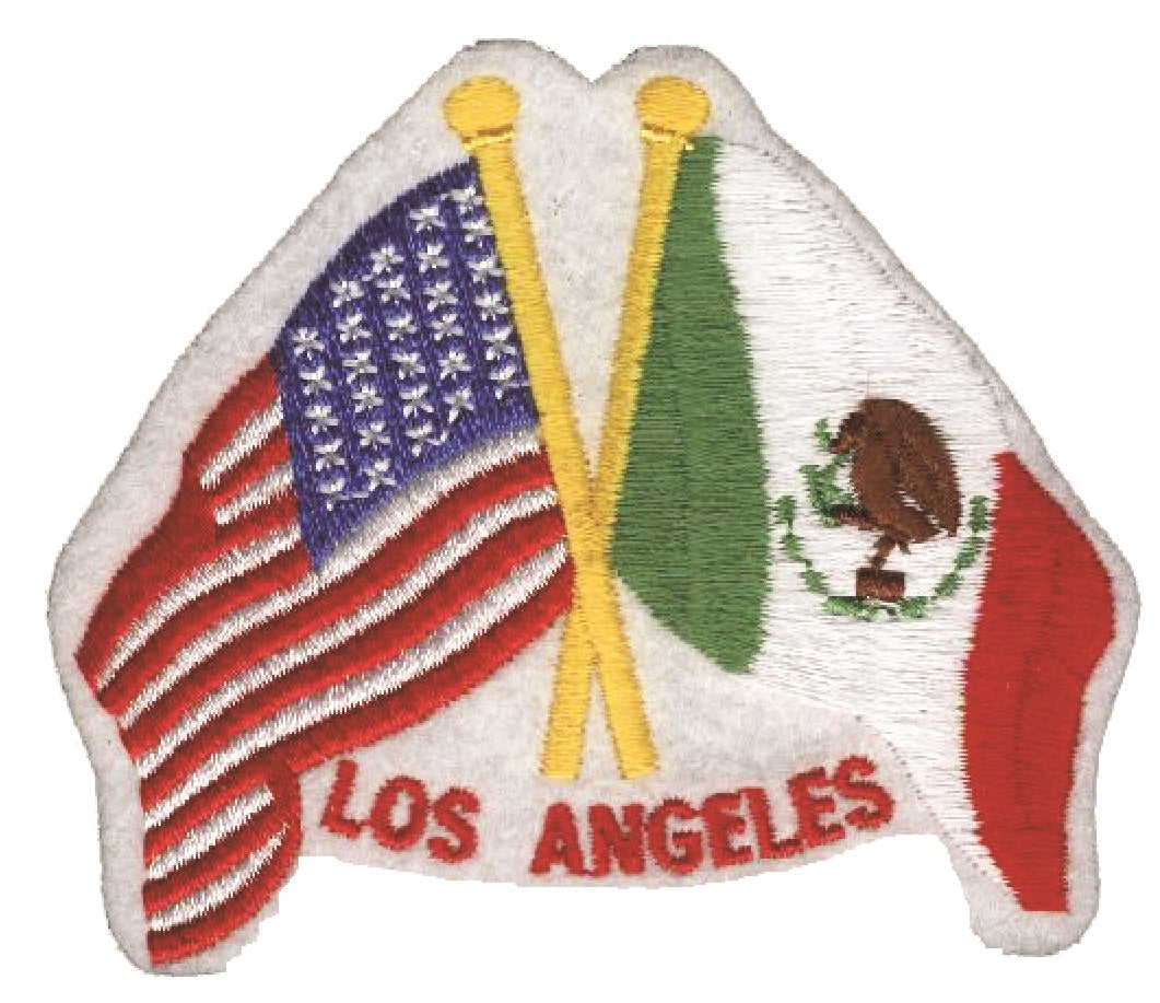 LOS ANGELES - US x Mexico flags souvenir embroidered patch