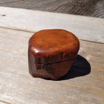 Wood Ring Box Redwood Rustic Handmade California #630 Storage Live Edge Mini Birthday Gift Christmas Gift Mother's Day Gift