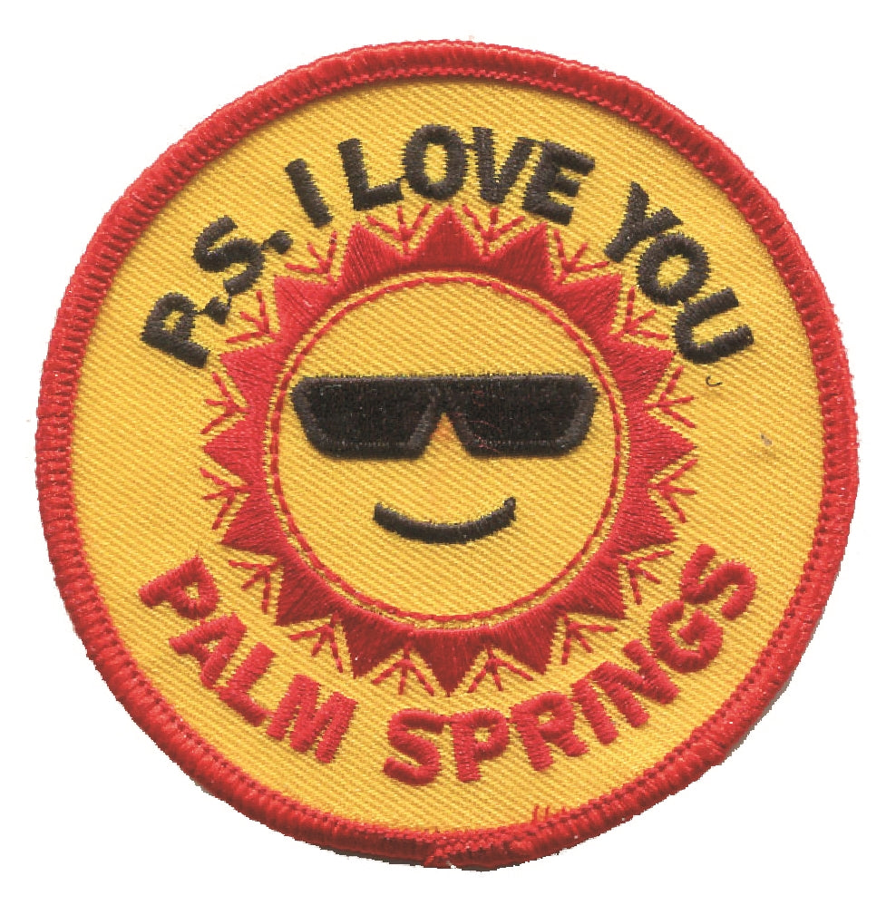 P.S. I LOVE YOU PALM SPRINGS souvenir embroidered patch