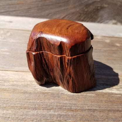 Wood Ring Box Redwood Rustic Handmade California #518 Storage Live Edge Mini Birthday Gift Christmas Gift Mother's Day Gift