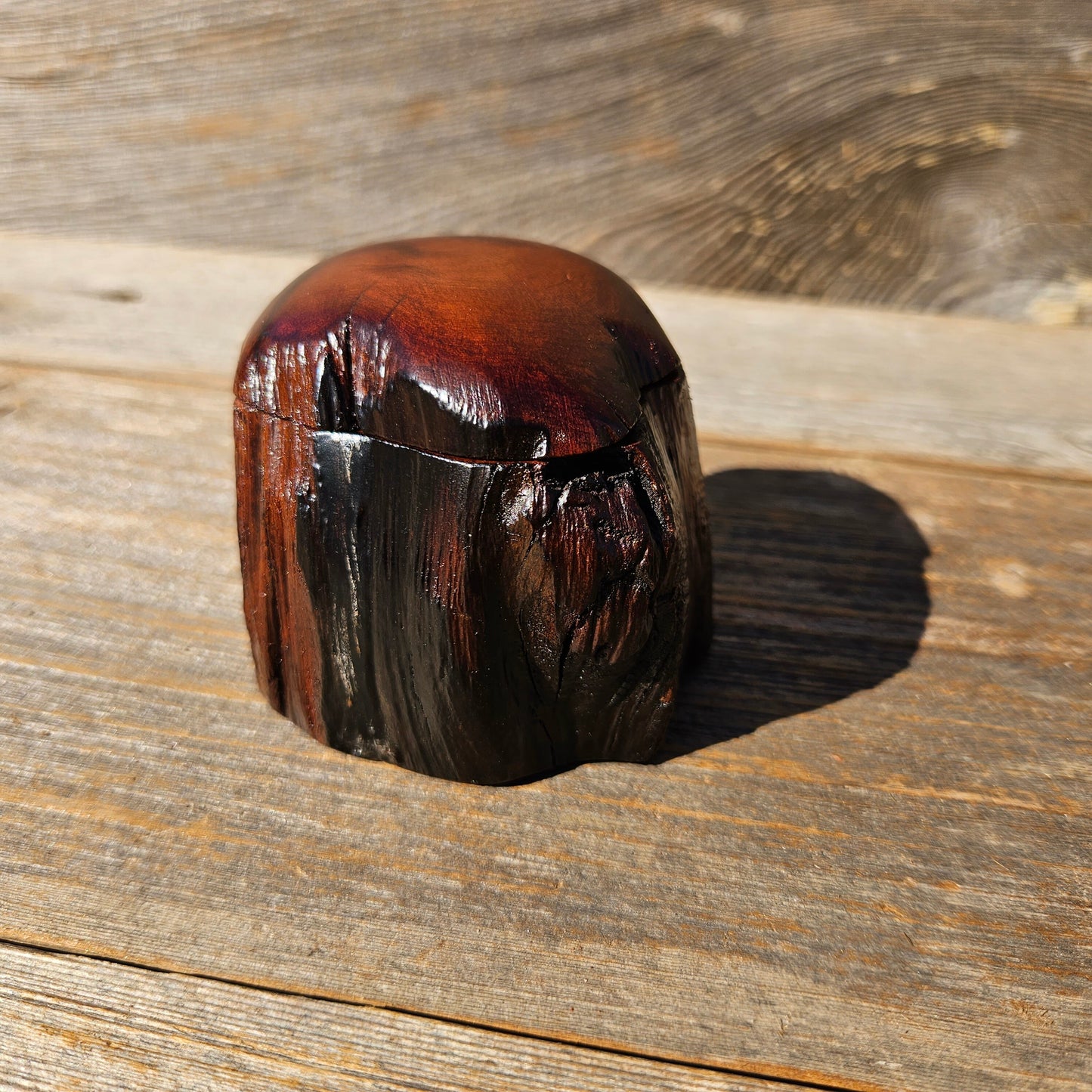 Wood Ring Box Redwood Rustic Handmade California #665 Storage Live Edge Mini Birthday Gift Christmas Gift Mother's Day Gift