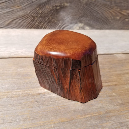 Wood Ring Box Redwood Rustic Handmade California #630 Storage Live Edge Mini Birthday Gift Christmas Gift Mother's Day Gift