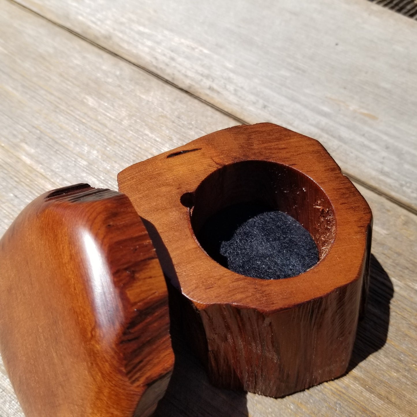 Wood Ring Box Redwood Rustic Handmade California #630 Storage Live Edge Mini Birthday Gift Christmas Gift Mother's Day Gift