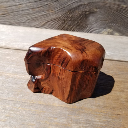 Wood Ring Box Redwood Rustic Handmade California #622 Storage Live Edge Mini Birthday Gift Christmas Gift Mother's Day Gift