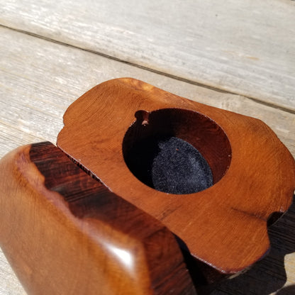 Wood Ring Box Redwood Rustic Handmade California Storage Live Edge Mini #624 Birthday Gift Christmas Gift Mother's Day Gift