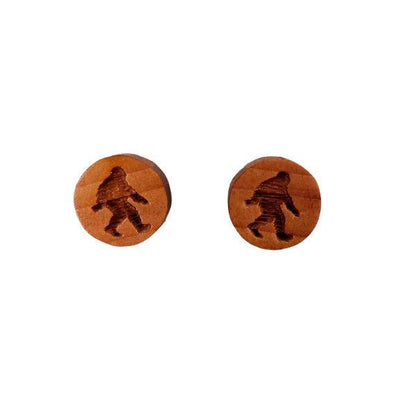 Wholesale Bigfoot Earrings - Wood Earrings - Stud Earrings - Souvenir Keepsake - Post Earrings - Sasquatch