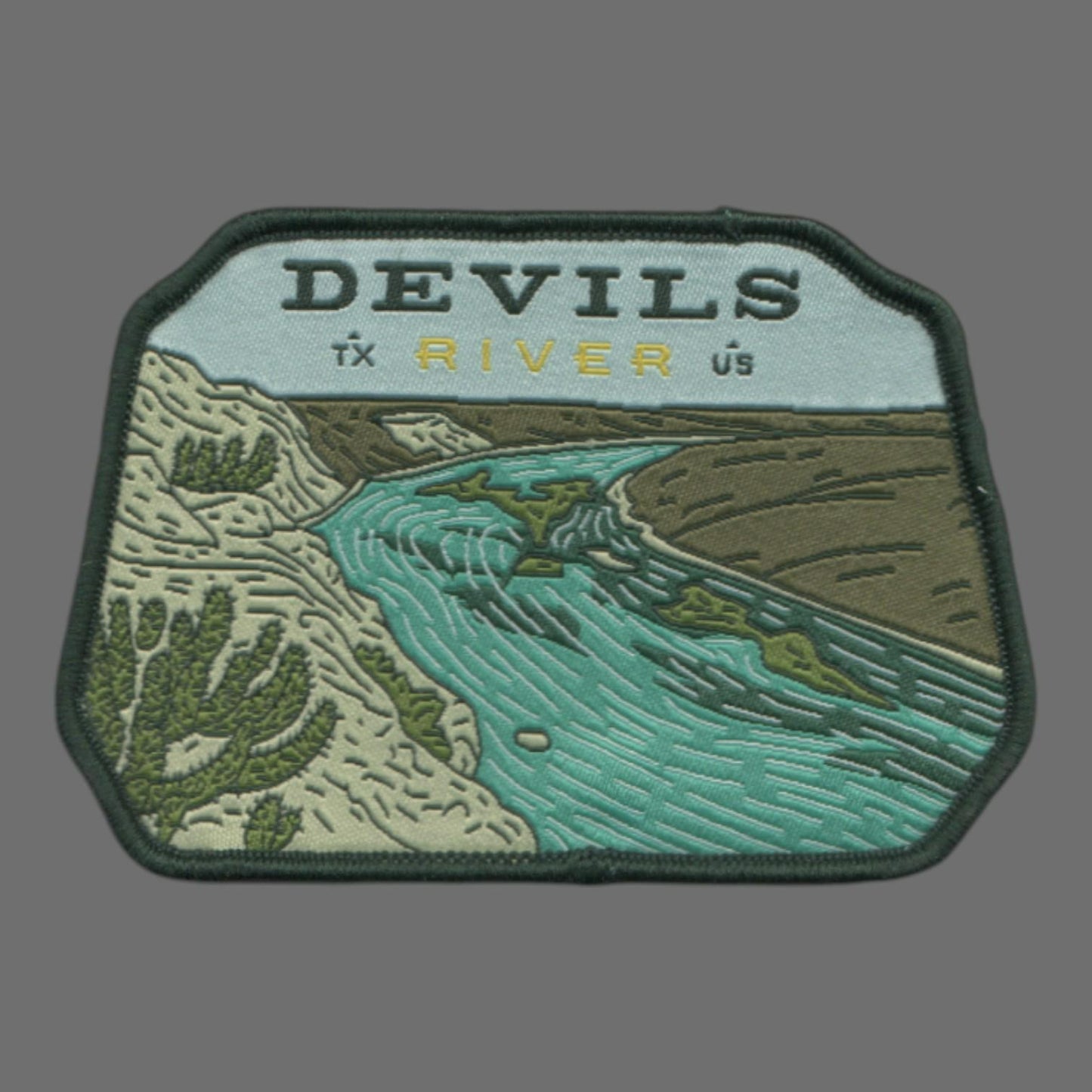 Texas Patch – TX Devils River - Travel Patch – Souvenir Patch 3.75" Iron On Sew On Embellishment Applique