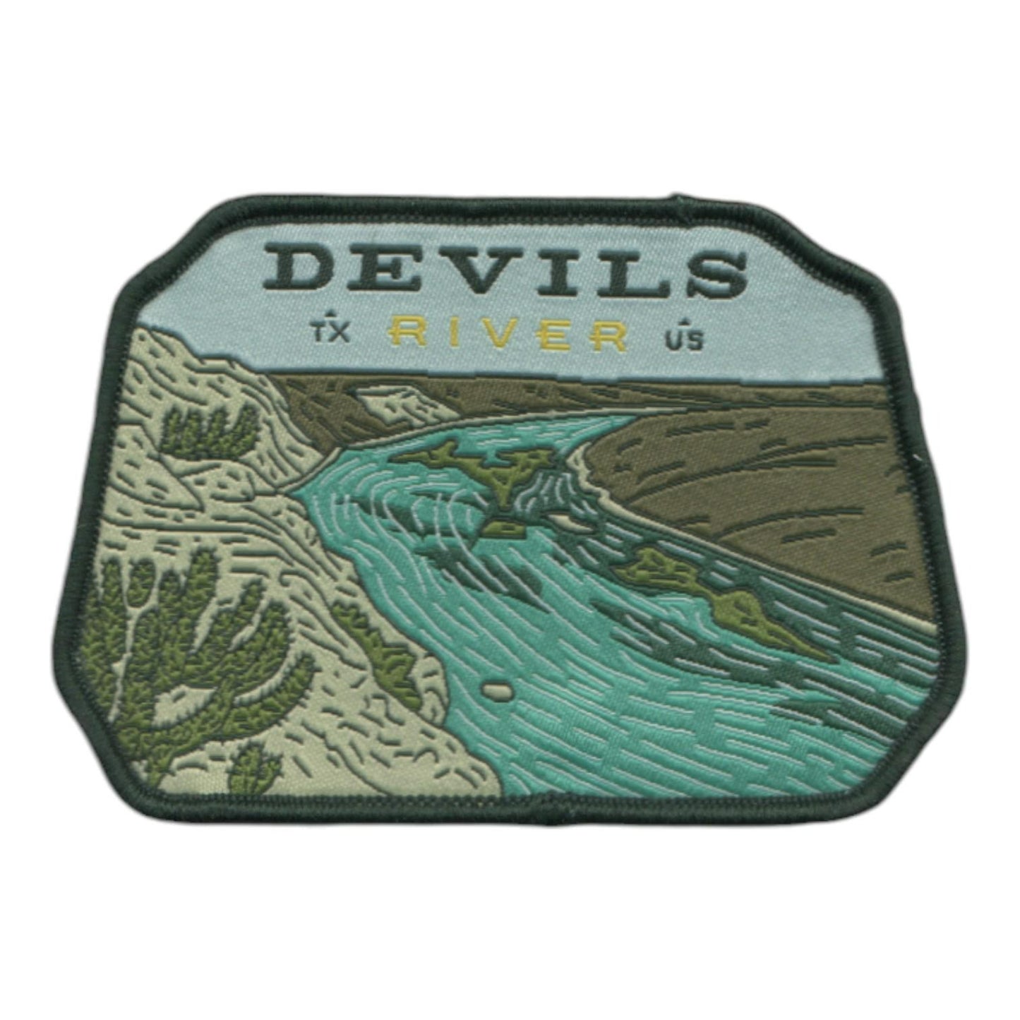 Texas Patch – TX Devils River - Travel Patch – Souvenir Patch 3.75" Iron On Sew On Embellishment Applique