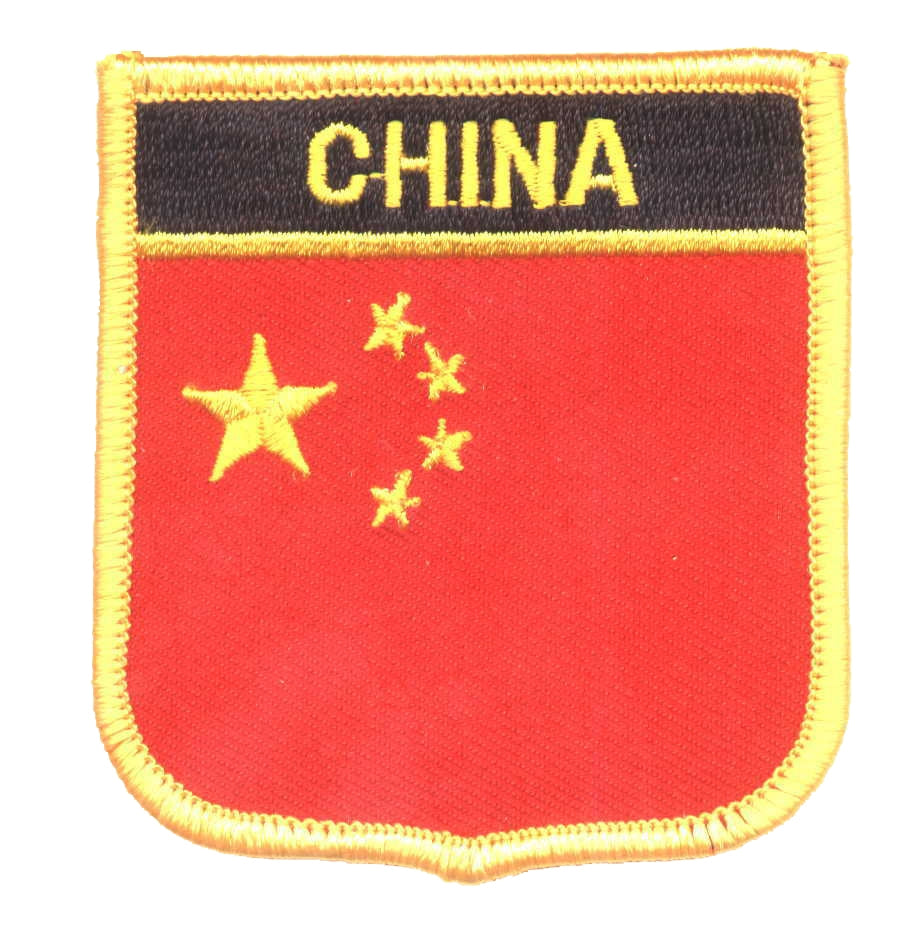 CHINA medium flag shield souvenir embroidered patch