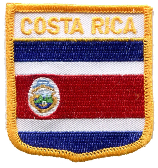 COSTA RICA medium flag shield souvenir embroidered patch