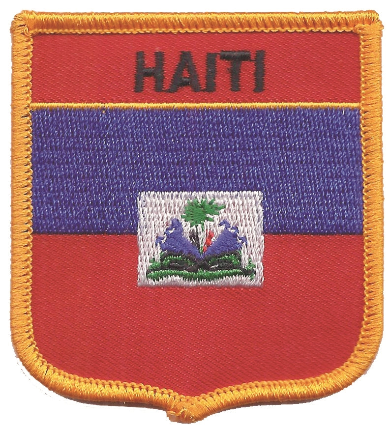 HAITI medium flag shield souvenir embroidered patch