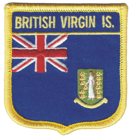 BRITISH VIRGIN IS. Medium flag shield souvenir embroidered patch