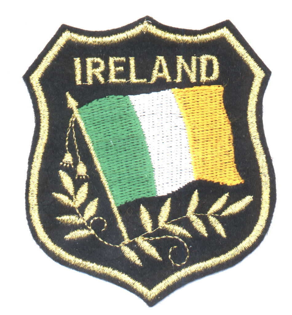 IRELAND mylar shield embroidered patch for souvenir or uniform