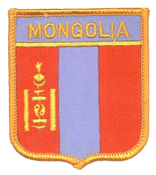 MONGOLIA medium flag shield souvenir embroidered patch