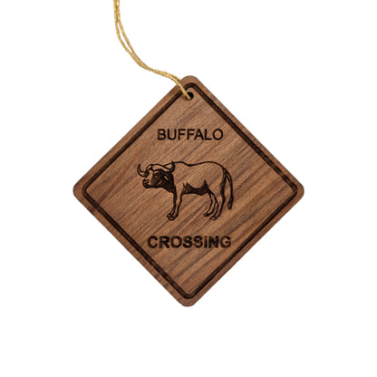 Wholesale Water Buffalo Crossing Ornament Wood Souvenir Handmade in USA