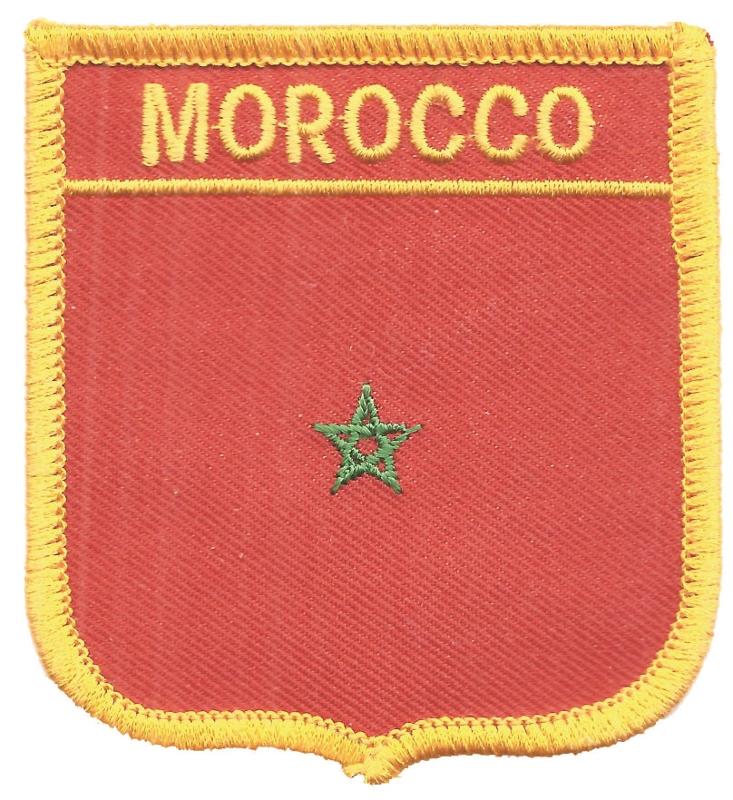 MOROCCO medium flag shield souvenir embroidered patch