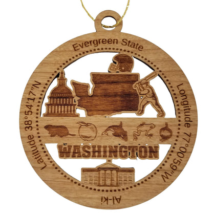 Wholesale Washington Wood Ornament - Handmade Souvenir