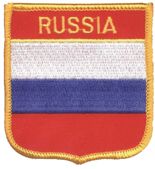 RUSSIA medium flag shield souvenir embroidered patch