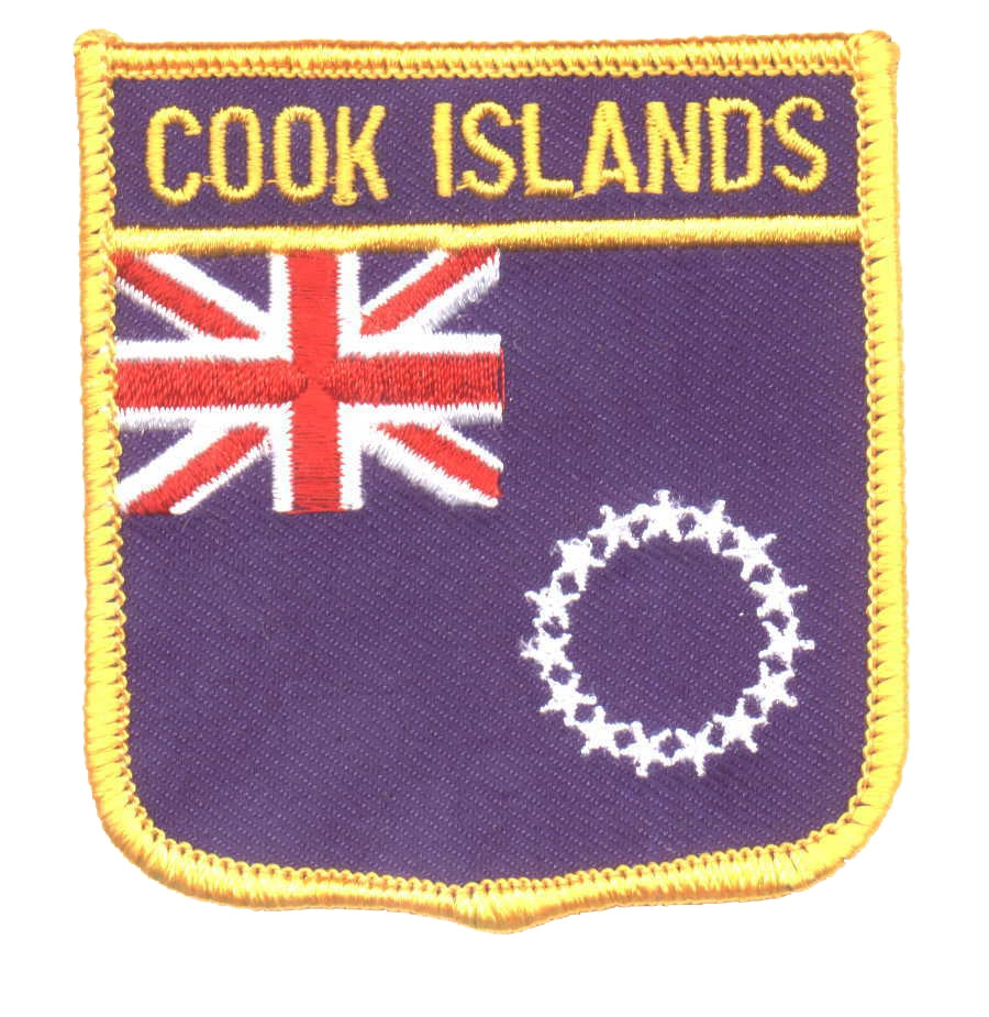 COOK ISLANDS medium flag shield souvenir embroidered patch