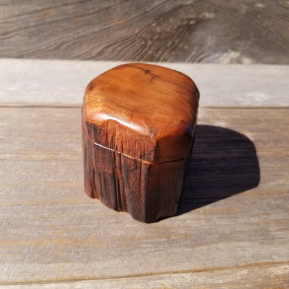 Wood Ring Box Redwood Rustic Handmade California #531 Storage Live Edge Mini Birthday Gift Christmas Gift Mother's Day Gift