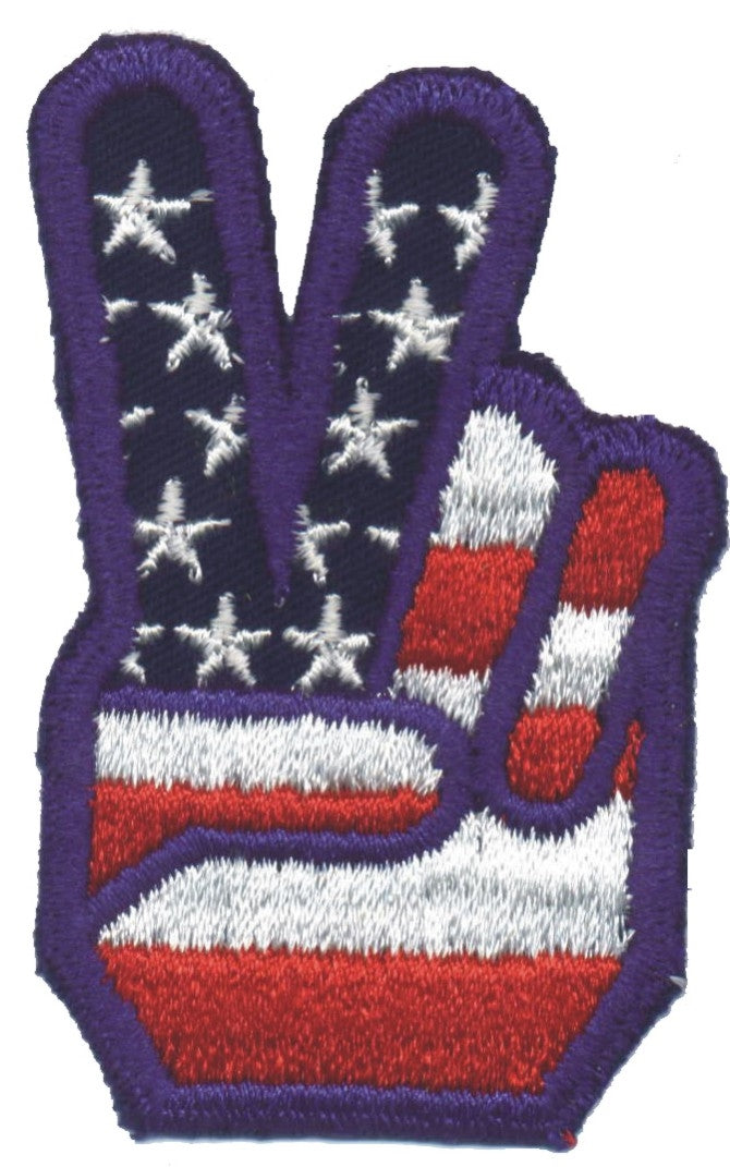 peace fingers souvenir embroidered patch