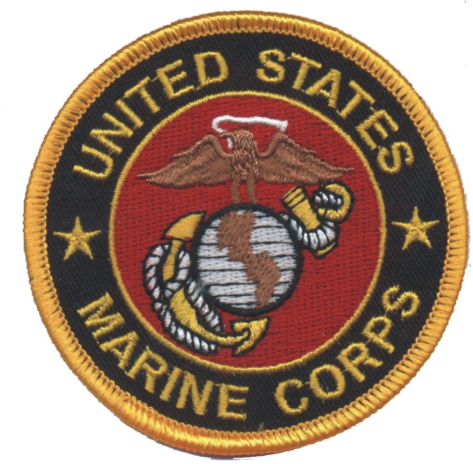 MARINES on black twill souvenir embroidered patch