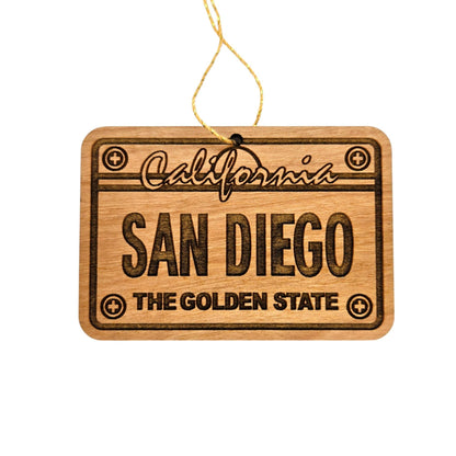 Wholesale San Diego California License Plate Christmas Ornament Handmade Wood Made in USA San Diego Souvenir CA