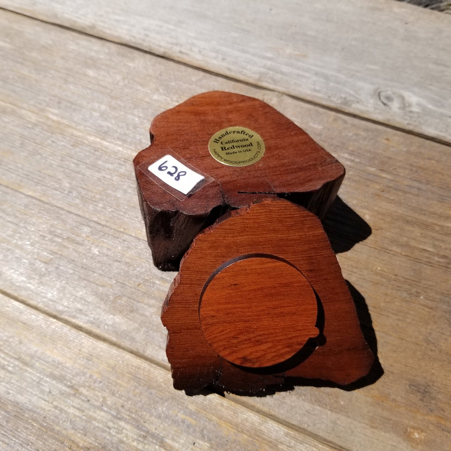 Wood Ring Box Redwood Rustic Handmade California #628 Storage Live Edge Mini Birthday Gift Christmas Gift Mother's Day Gift