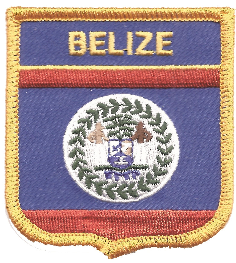 BELIZE medium flag shield souvenir embroidered patch