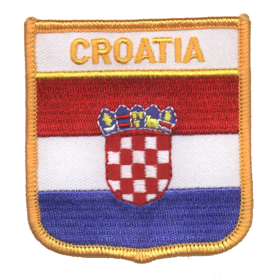 CROATIA medium flag shield souvenir embroidered patch