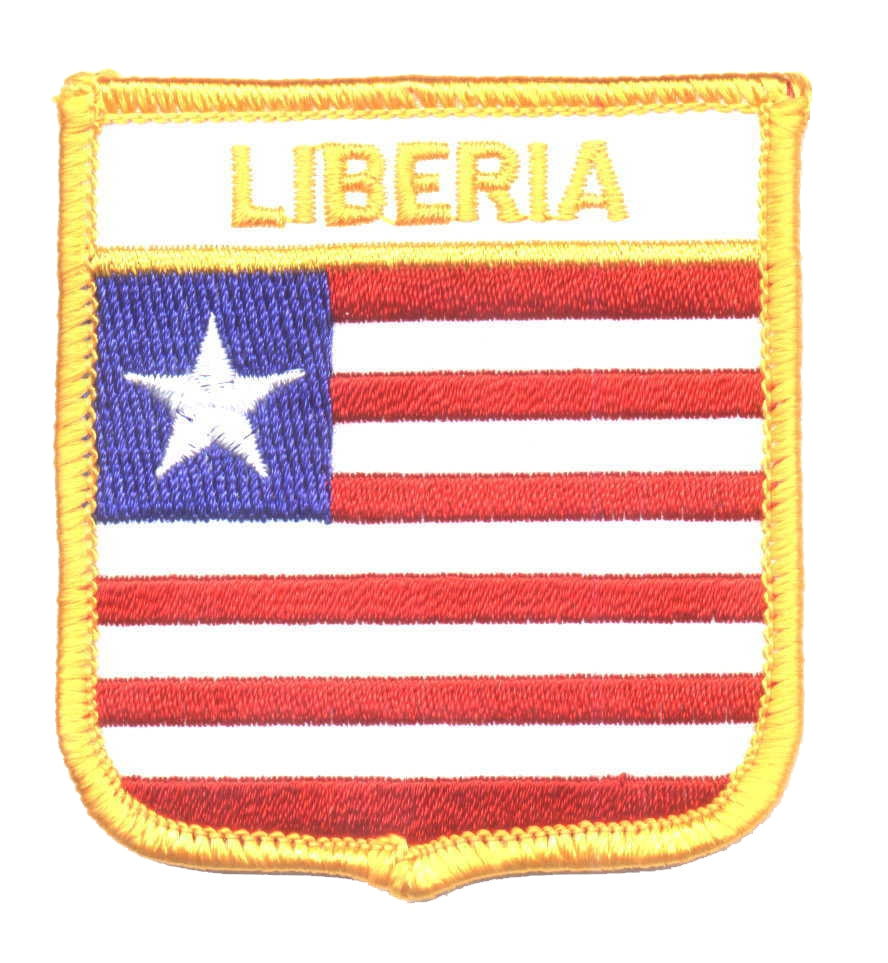 LIBERIA medium flag shield souvenir embroidered patch