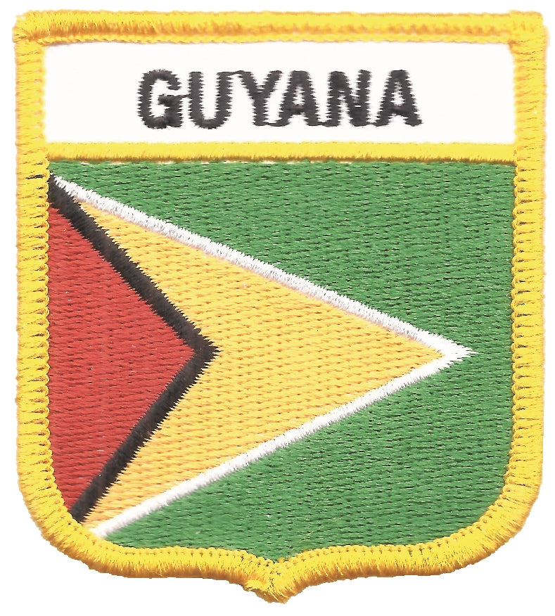 GUYANA medium flag shield souvenir embroidered patch