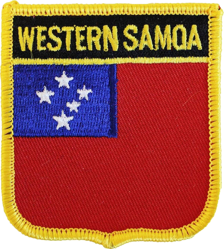 WESTERN SAMOA medium flag shield souvenir embroidered patch