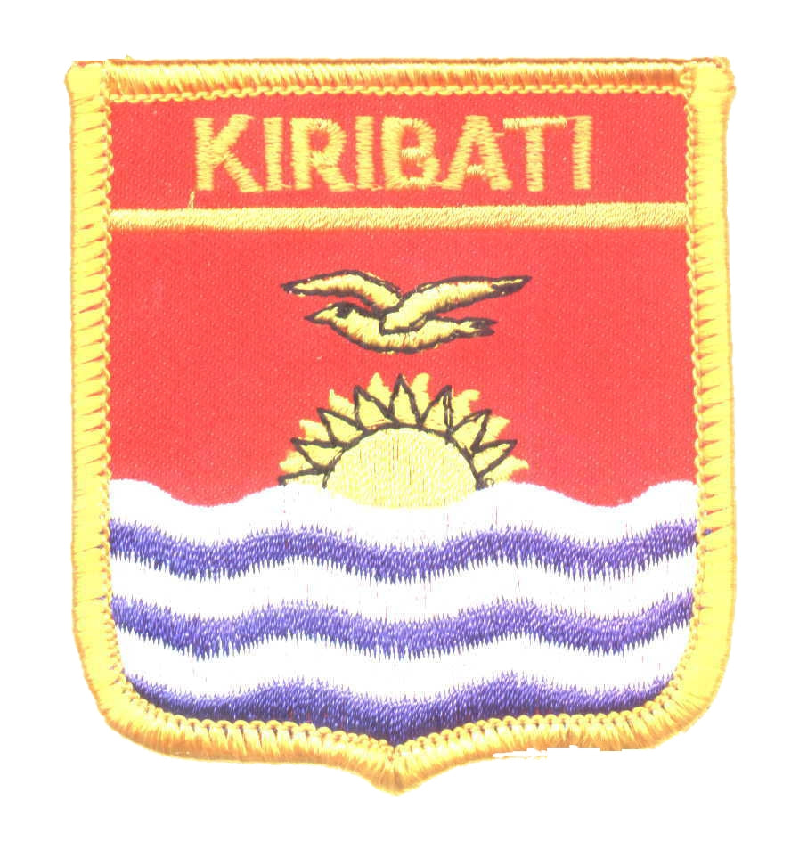 KIRIBATI medium flag shield souvenir embroidered patch