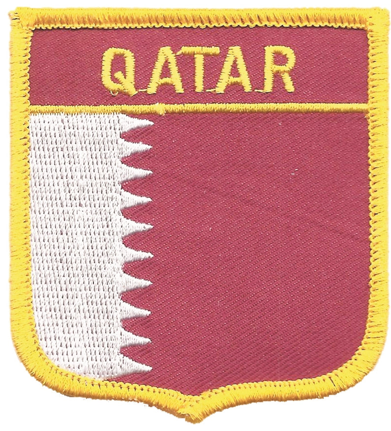 QATAR medium flag shield souvenir embroidered patch